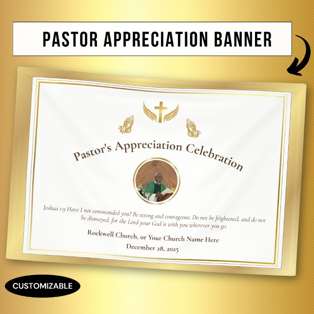 Gold Pastor Appreciation Celebration Event  Banner (Creator Uploaded)
