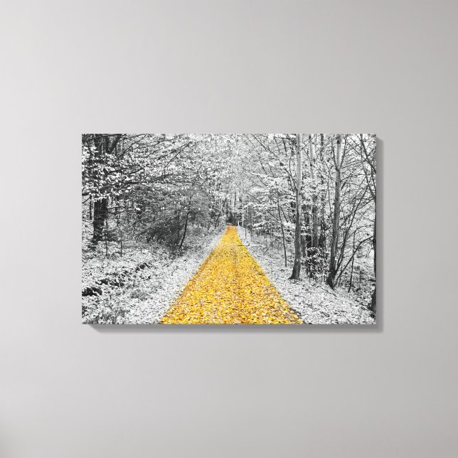 Gold Path Winter Scenery wrapped canvas Print (Front)