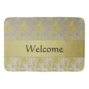 Gold Pattern Bathroom Mat