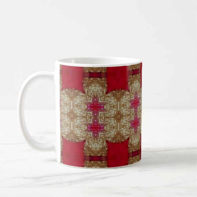Gold pattern cement wall closeabstract, ancient coffee mug (Left)