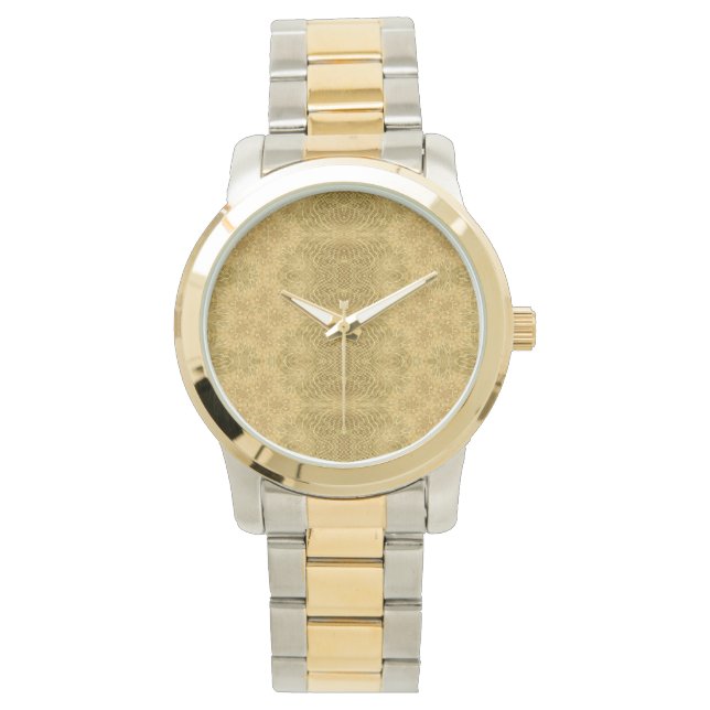 Gold pattern geometric art watch (Front)