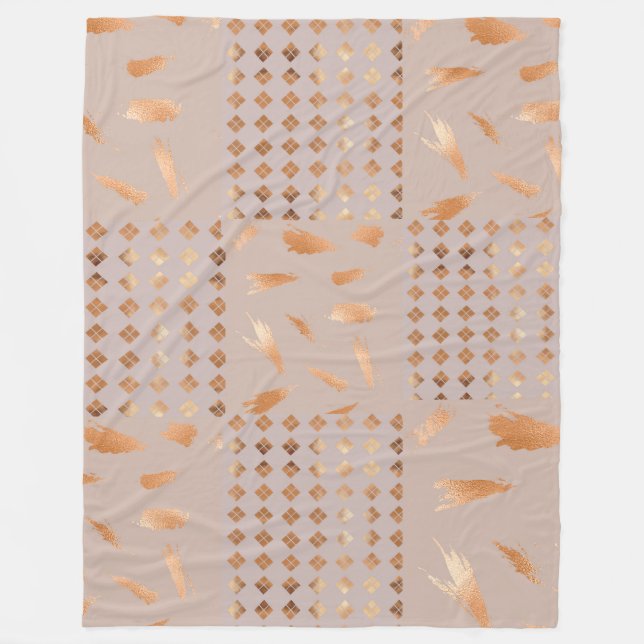 Gold Pattern Large Fleece Blanket (Front)
