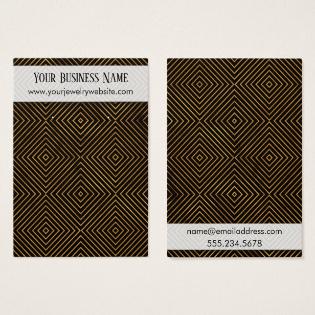 Gold Pattern on Black Earring Holder Display Card (Front & Back)