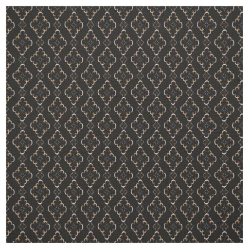 Gold pattern on black . Stylish art deco. Fabric