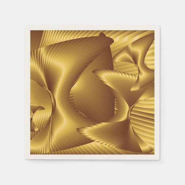 Gold Pattern Paper Napkins (Front)
