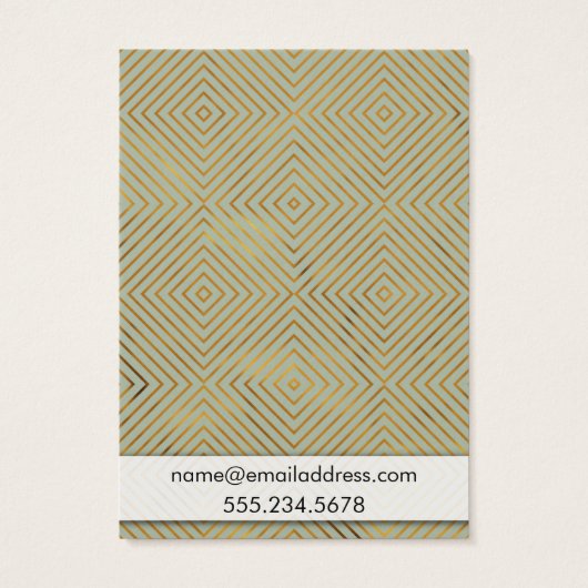 Gold Pattern Sage Green Earring Holder Display (Back)