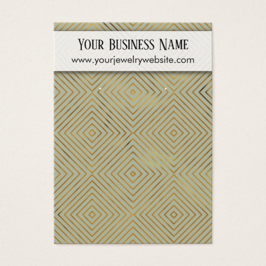 Gold Pattern Sage Green Earring Holder Display (Front)