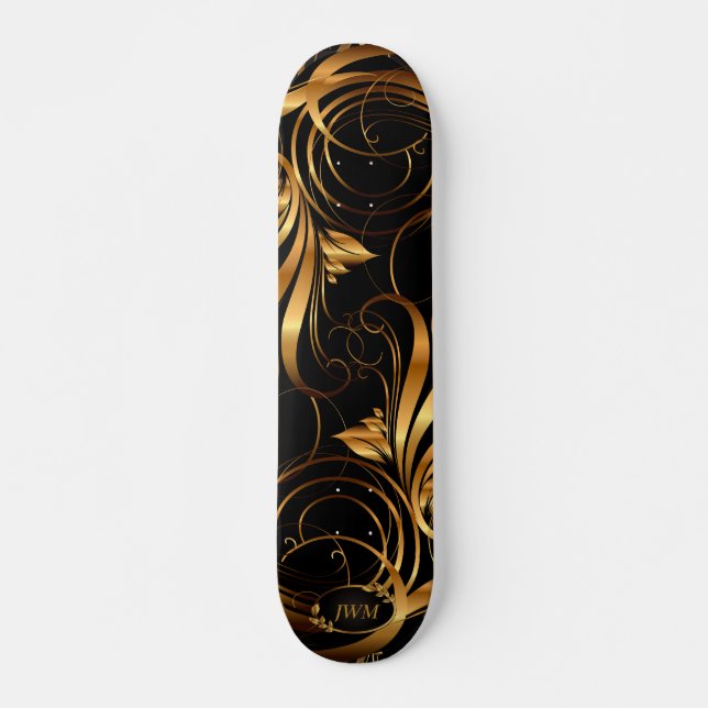 Gold Pattern Skateboard Deck (Front)