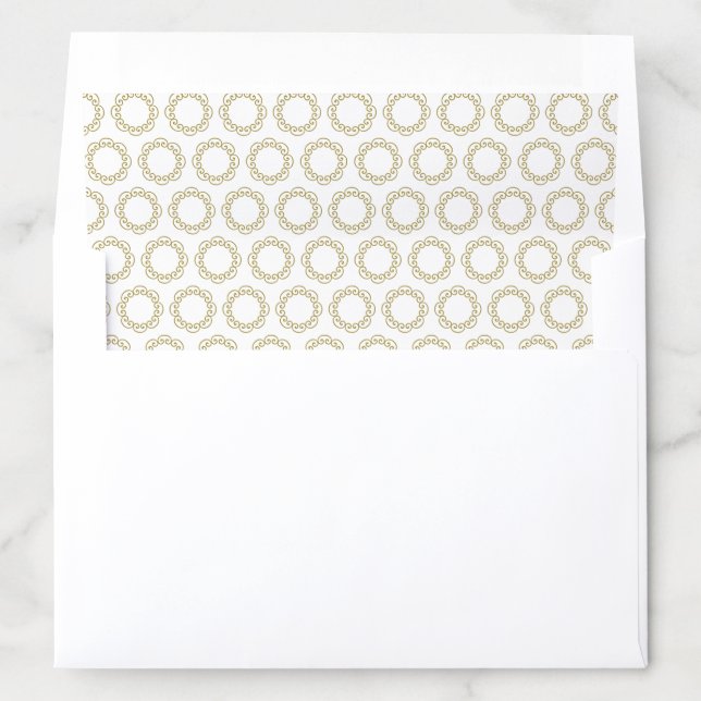 Gold Pattern Wedding Invitation Envelope Liner (In Envelope)