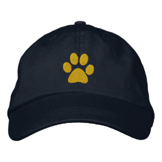 Gold Paw Embroidered Baseball Hat