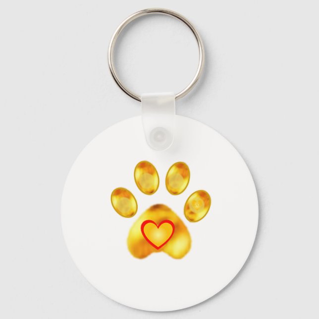 Gold Paw Keychain (Front)