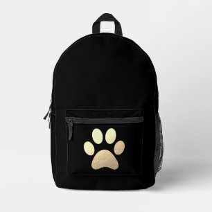 Gold Paw Print Backpack Pet Lover Gift
