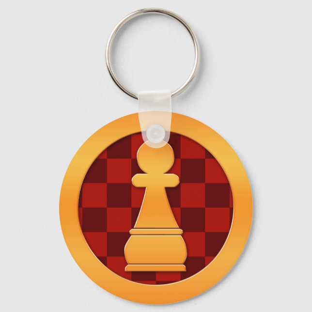 Gold Pawn Chess Piece Keychain (Front)