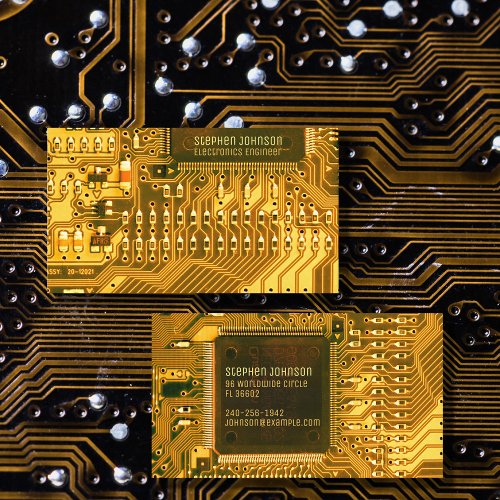 Gold PCB Printed Circuit _ Technology Engineering Business Card