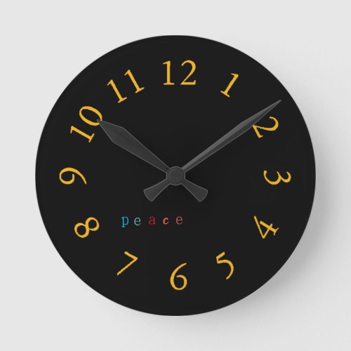 Gold Peace 2 Round Clock