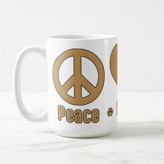 Gold Peace Love BBG Mug (Left)