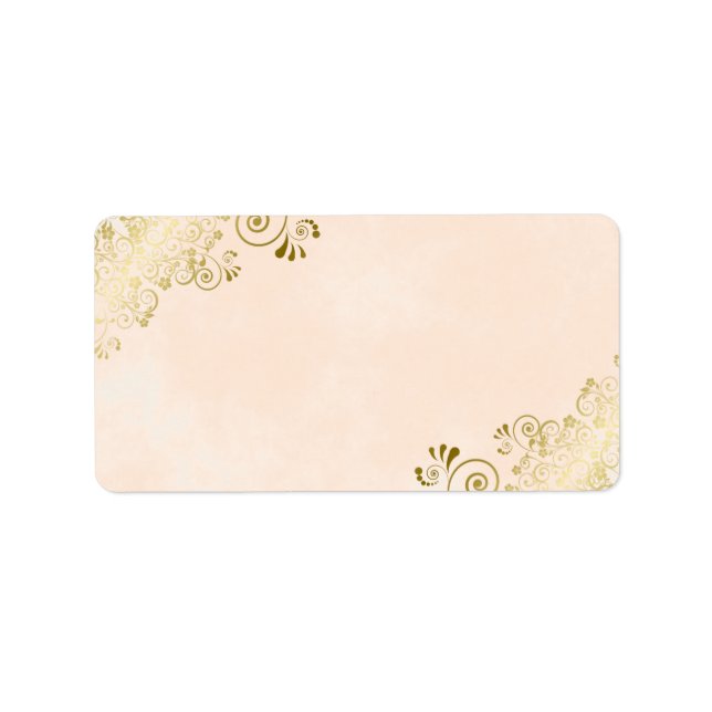 Gold & Peach Blank Labels for DIY Home Printing (Front)