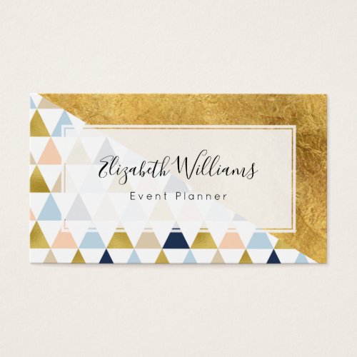 Gold Peach Blue Event Planner Business Cards