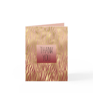 Gold Peach Red Zebra Stripes Card
