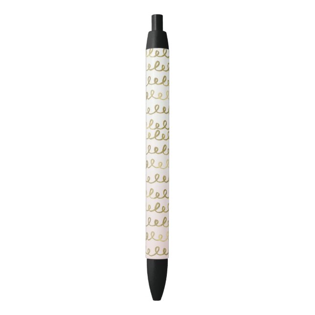 Gold Peach Squiggle Pen (Front Vertical)