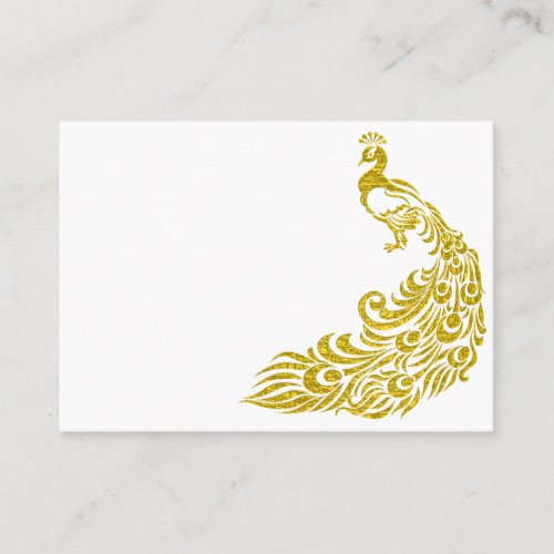 Gold Peacock Blank Table Place Cards