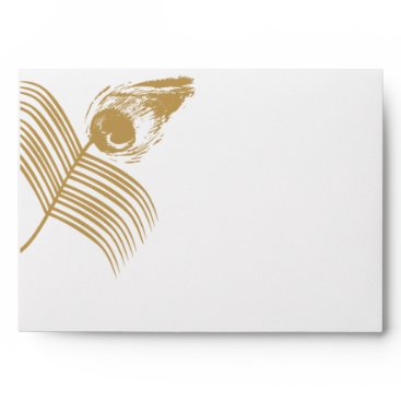gold peacock envelopes