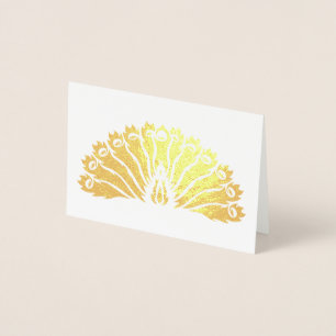 Gold Peacock (Fan) Notecard Foil Card