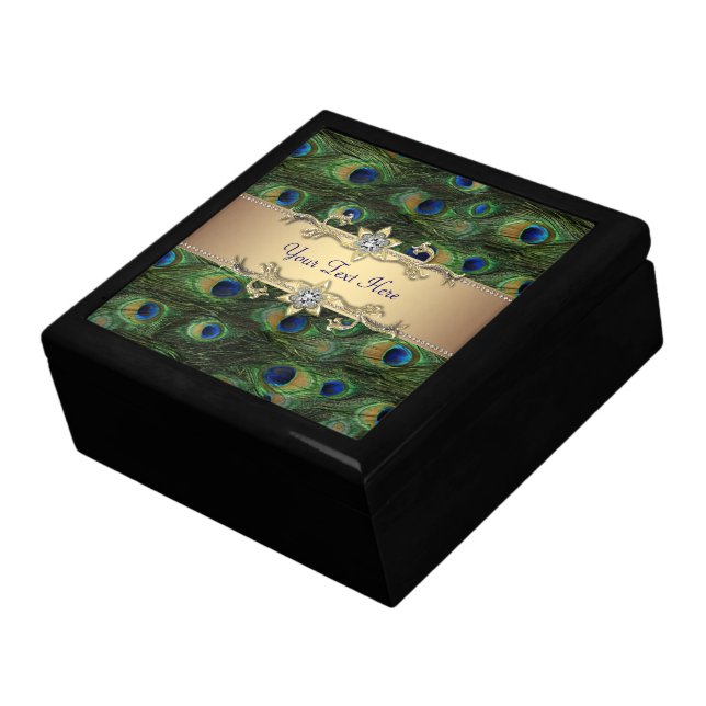 Gold Peacock Jewelry Box (Side)