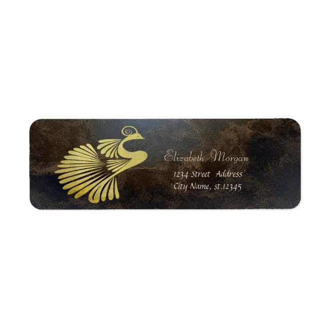 Gold Peacock, Leather Look Label (Front)