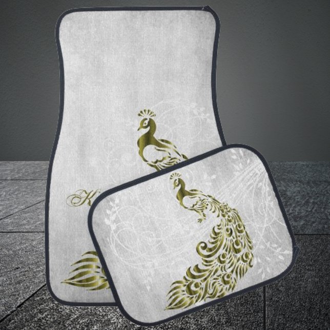 Gold Peacock Personalized Car Mats (Gold Peacock Personalized Car Mats)