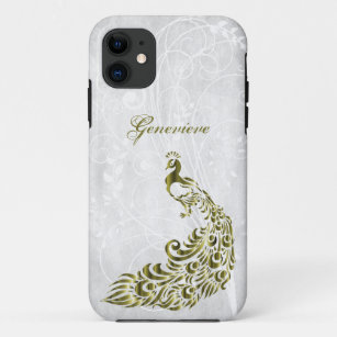 Gold Peacock Personalized iPhone 11 Case