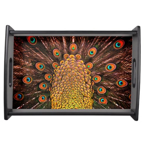 Gold Peacock serving tray