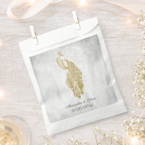 Gold Peacock Wedding Favor Bag