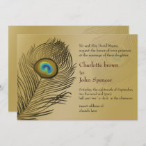 gold peacock wedding  Invitations