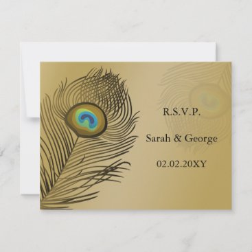 gold peacock wedding  rsvp