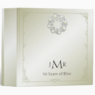 Gold Pearl 30th Wedding Anniversary Binder