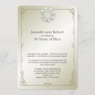 Gold Pearl 30th Wedding Anniversary Invitation