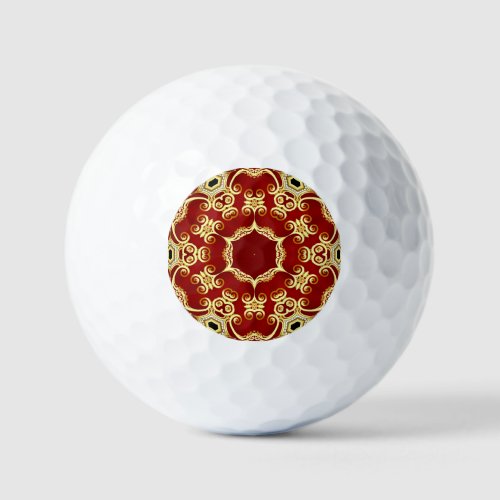 Gold pearl decorative frame illustration golf balls