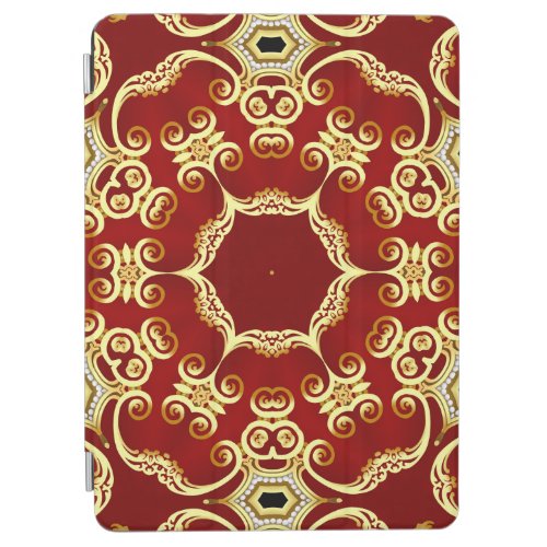 Gold pearl decorative frame illustration iPad air cover