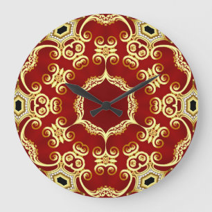 Gold pearl: decorative frame illustration. large clock