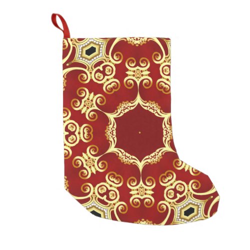 Gold pearl decorative frame illustration small christmas stocking