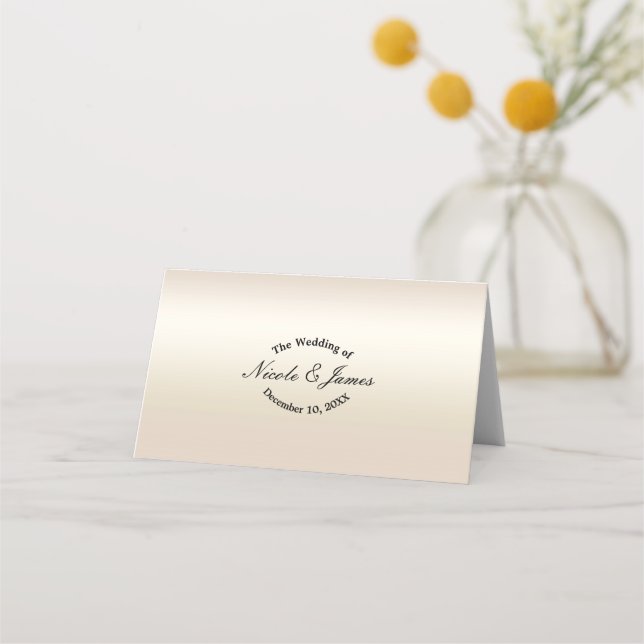 Gold Pearl Shimmer Elegant Wedding Table Seating Place Card (Front)