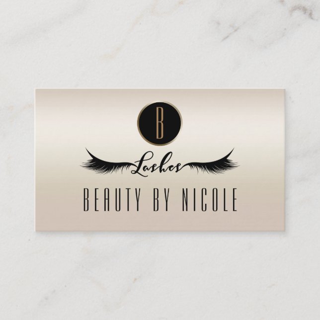 Gold Pearl Shimmer Eyelashes Customer Loyalty Card (Front)