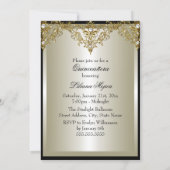 Gold Pearl Vintage Glamour Quinceanera Invite 2 (Back)