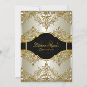 Gold Pearl Vintage Glamour Quinceanera Invite 2 (Front)