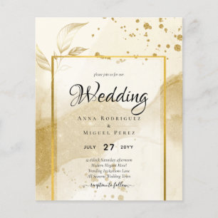 Gold Pearl WEDDING Alcohol INK Abstract LeahG Flyer