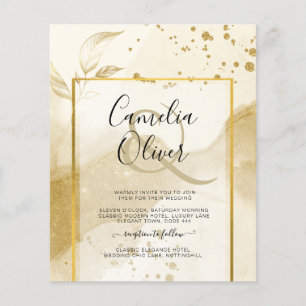 Gold Pearl WEDDING Alcohol INK Abstract LeahG Flyer