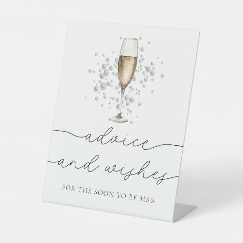 Gold Pearls and Prosecco Advice and Wishes Sign