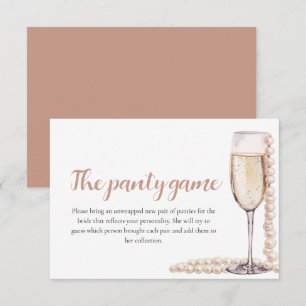 Gold Pearls and Prosecco Bridal Shower Panty Game Enclosure Card