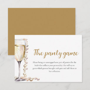 Gold Pearls and Prosecco Bridal Shower Panty Game  Enclosure Card